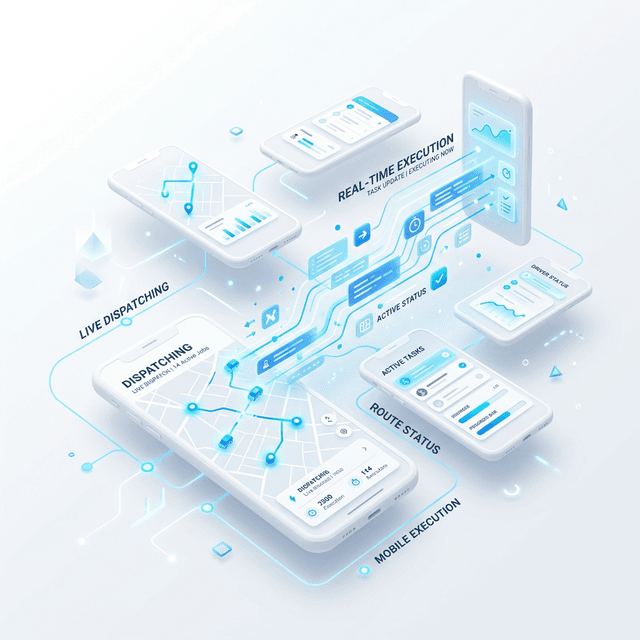 Live Execution Mobile App Illustration